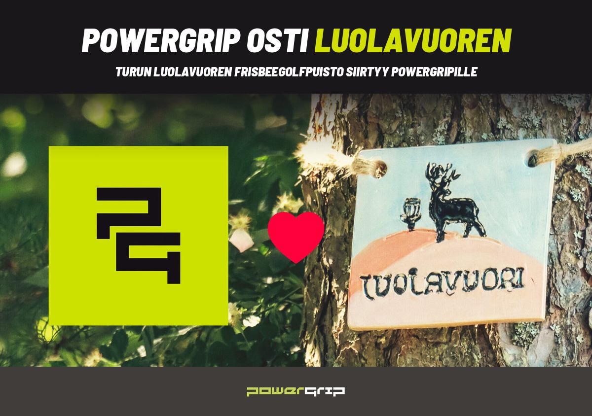 Powergrip ostaa Luolavuoren frisbeegolfpuiston toiminnan 